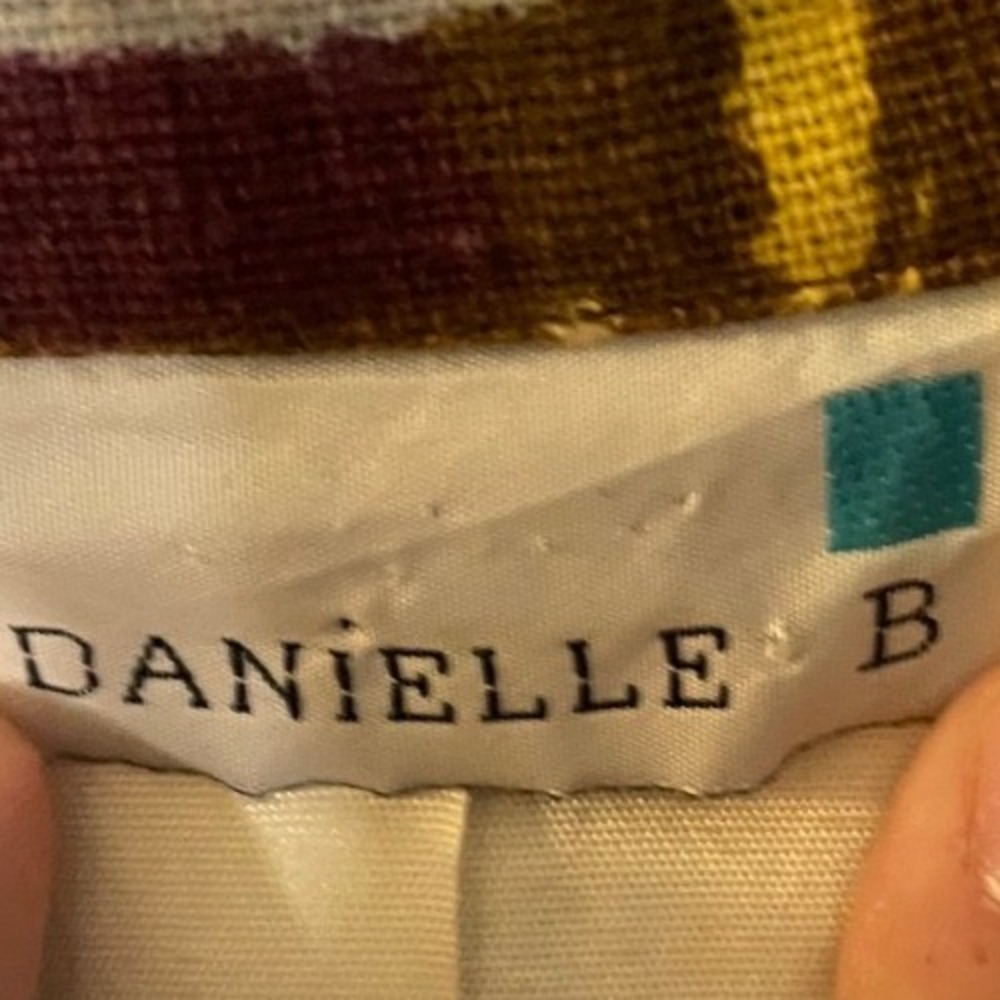 Vintage Danielle B Blazer‎ Cotton Flax Womens Large Made in USA Safari Animal - Picture 10 of 11